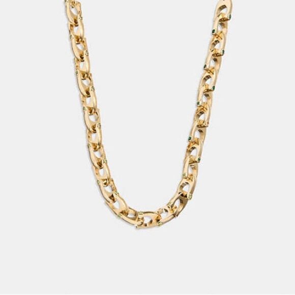 NWT, Storage Pouch & Gift 📦 Coach Chunky Signature Chain Link Necklace #TSNK - Picture 6 of 11